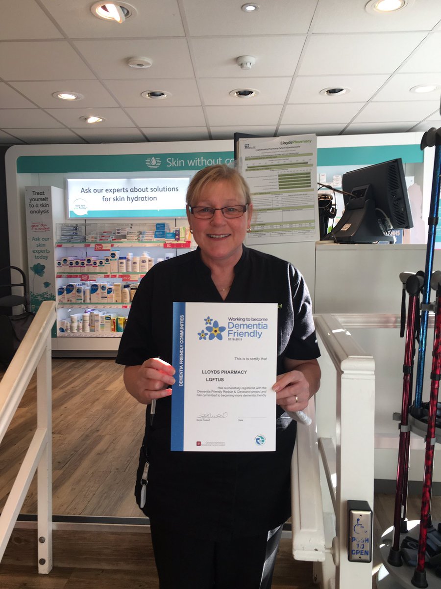 DATeesside's tweet photo. Lloyd’s pharmacy Loftus join Dementia Friendly Redcar &amp; Cleveland Project . Congratulations the first pharmacy in the borough @HwRedcarClevela @clevearc @andyball24 https://t.co/302d5pelZk
