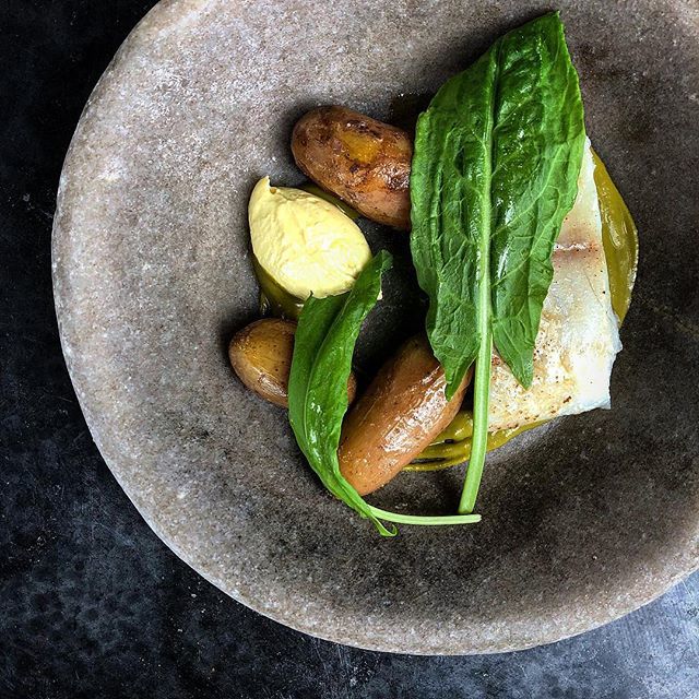 LarderSE1's tweet photo. Another dish owing a bit of praise to the farm’s harvest! Smoked pollock, fermented sorrel, smoked ‘our farm’ potatoes with housemade salad cream. #weloveourfarm #smoked #fermentedfoods #fishisthedish #menuadditions #thedairyclapham #londonfood https://t.co/N0CHeaaSCy https://t.co/RiGWjfYWIs