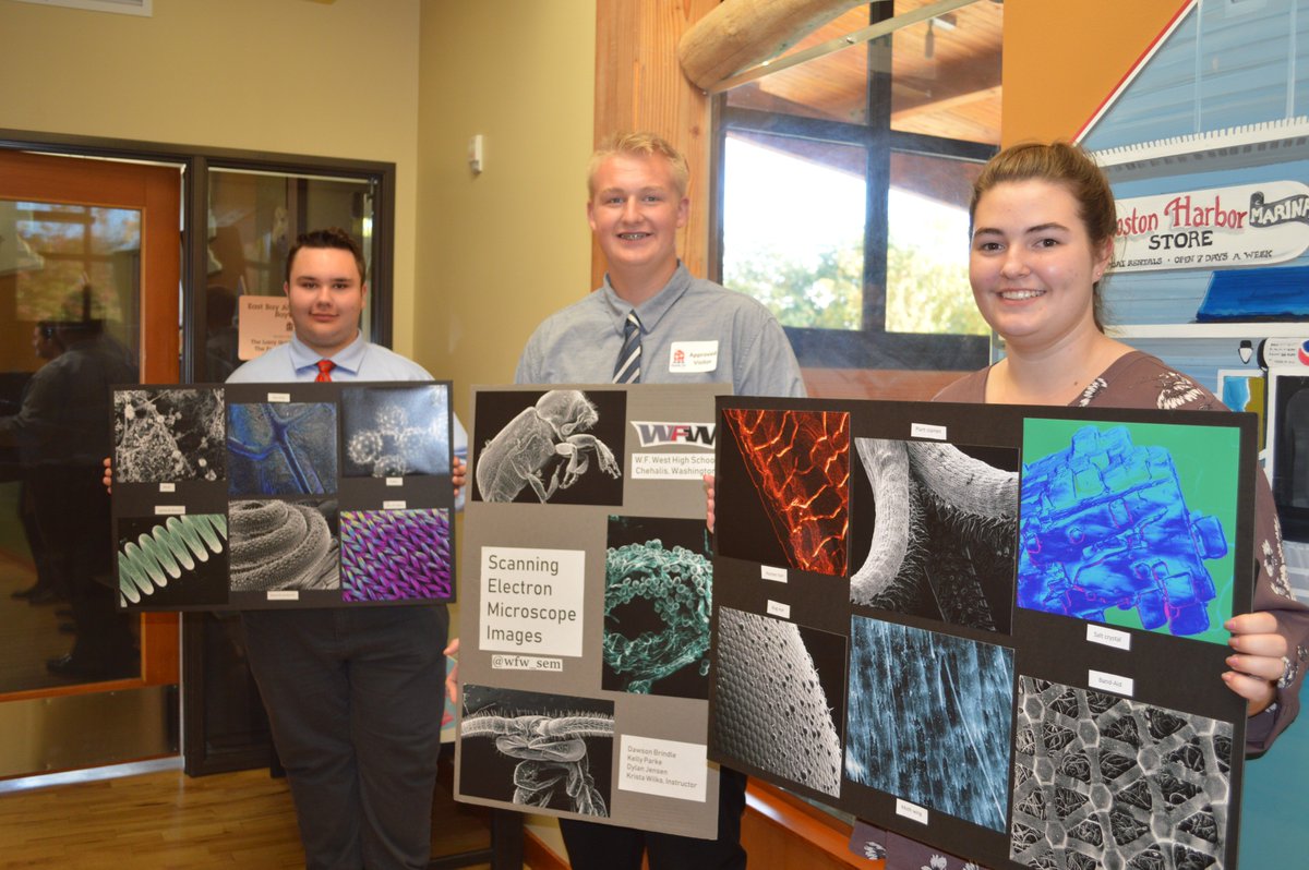 WA_SBE's tweet image. W.F. West HS students are science education champions! They enjoyed explaining to our event attendees how they use a scanning electron microscope in their science class &amp;amp; how they are looking forward to future careers in #STEM.
#WAScience4All @wfw_sem @ChehalisSD  @wfw_kwilks