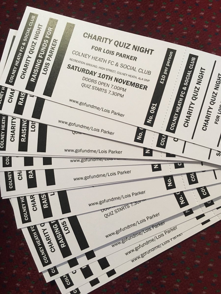 Our big quiz night for Lois is on 10 November. Tickets now available behind the bar
