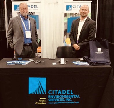 CitadelEnv's tweet photo. Principal Consultants Anthony Price and Mark Drollinger exhibited at the
Western Conference &amp; Deal Making event at the Los Angeles Convention Center. 
Thanks to everyone who was able to stop by! #ICSC2018  
https://t.co/mR3BT6JH7D https://t.co/sLY7Yn908Z