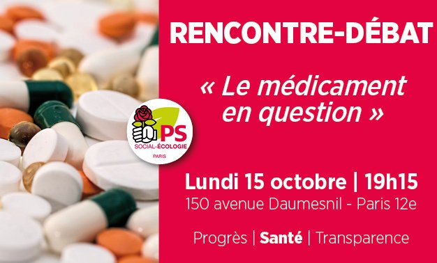 📌'Le #médicament en question'
#RencontreDébat avec des spécialistes⚕️
📍150 av. Daumesnil Paris 12e

+ Info 👉parti-socialiste.paris/evenements/le-…