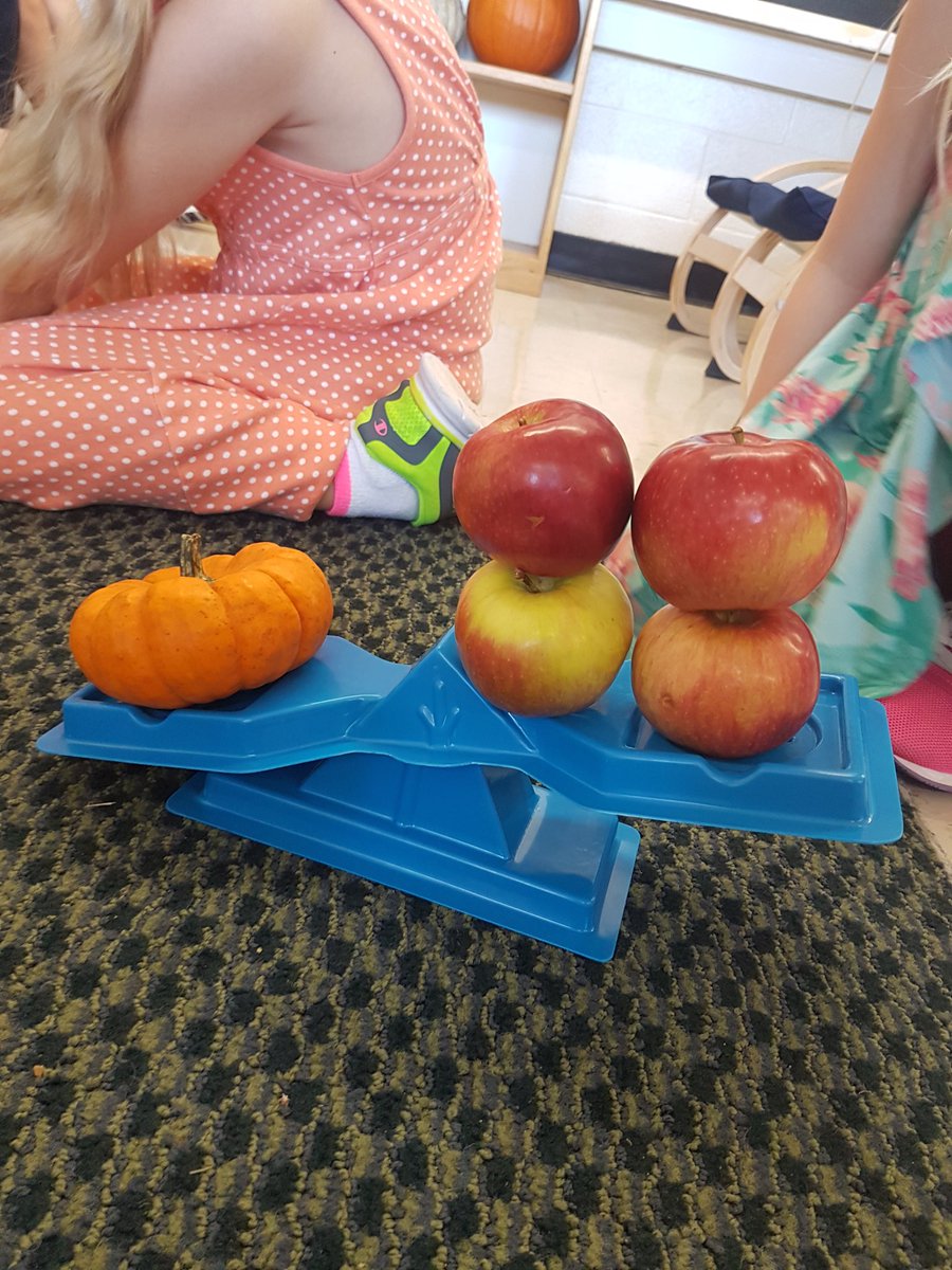 schickjennifer's tweet photo. Today's discovery... 1 small pumpkin is heavier than 4 apples! @HoughtonHornets https://t.co/uMGAVNCZm3