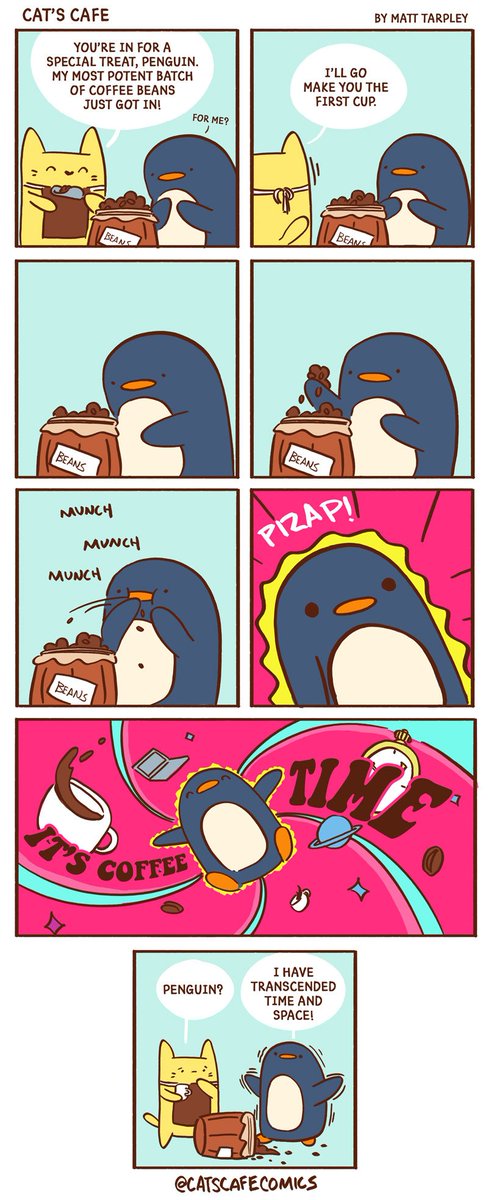 Penguin is a trained #coffeeaddict! #coffee #penguin 