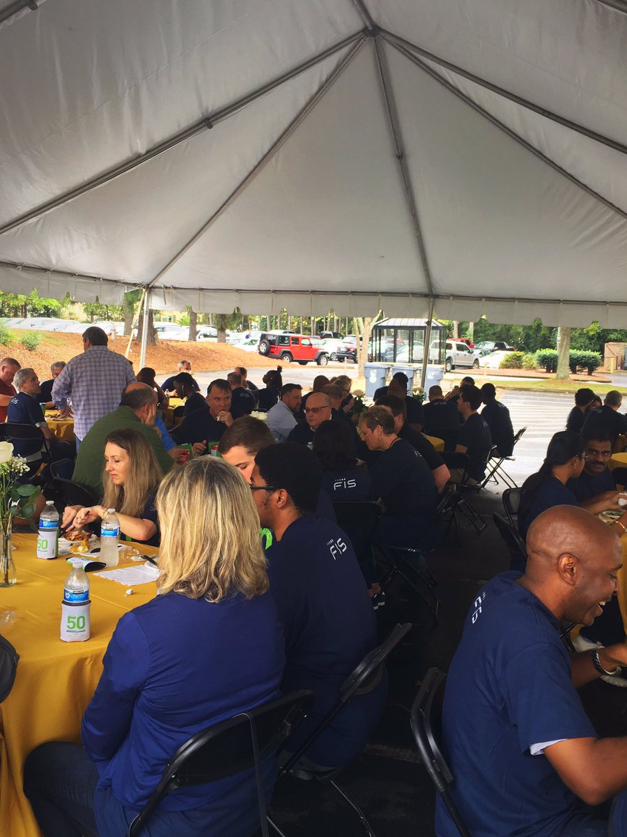 FISGlobal's tweet photo. It’s not every day that you see an office picnic. Great way to embrace our 50th anniversary, Norcross! #FISisGold https://t.co/SSf2DgGLWT