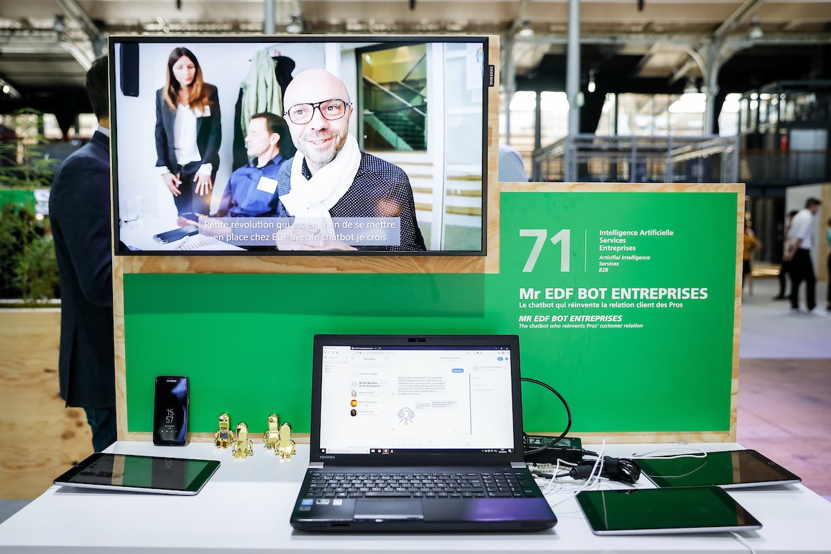 goodmorning_biz's tweet photo. #EDF réinvente la relation client des Pros avec son Mr EDF Bot Entreprises, un chatbot capable de répondre en temps réel aux demandes des professionnels. Rendez-vous au pavillon #SmartBusiness #ElectricDays - avec @EDFofficiel https://t.co/1cv8gErwXj