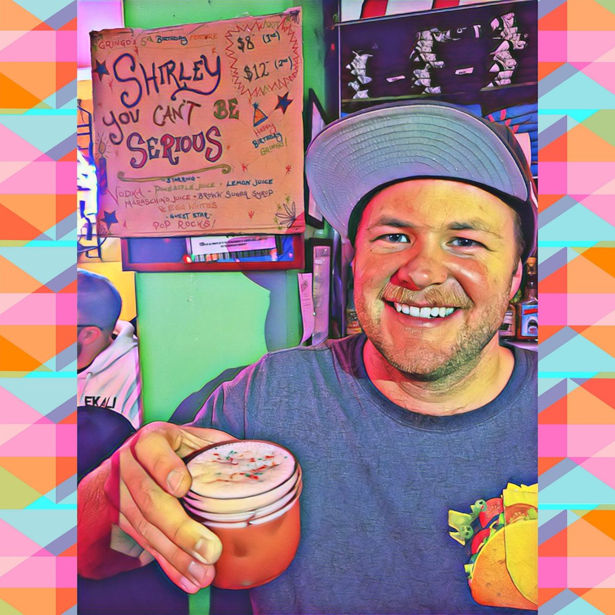 In celebration of our 5yr birthday we've got ourselves a feature limited-edition Shake'N'Dump! 'Shirley You Can't Be Serious'. Vodka + pineapple &amp; lemon juice, maraschino &amp; brown sugar syrup + a sprinkling of Pop Rocks! It's like a liquid birthday cupcake straight from the 80's!