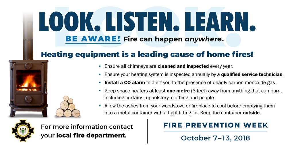 cityofmarkham's tweet image. Here are some tips to prevent fires with heat sources. #RT to let your loved ones know &amp;amp; keep them safe.

Join our @MarkhamFire open house: bit.ly/2Oto6EL

October 7-13 is #FirePreventionWeek! #LookListenLearn. Be aware. Fire can happen anywhere!
