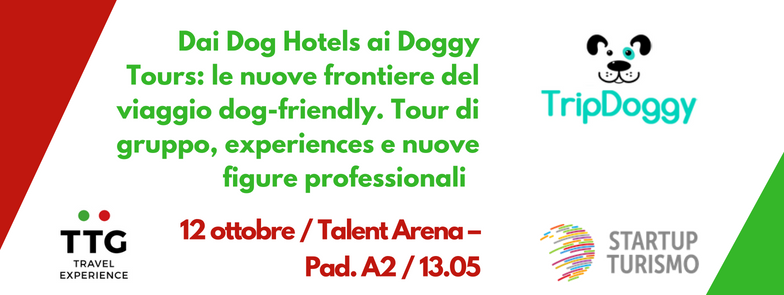 "Dai Dog Hotels ai Doggy Tours: le nuove frontiere del viaggio dog-friendly. Tour di gruppo, experiences e nuove figure professionali" il Fast Talk di <a href="/TripDoggy/">TripDoggy</a> sta per iniziare al @TTGIncontri startup-turismo.it/event/dai-dog-… #TTG18