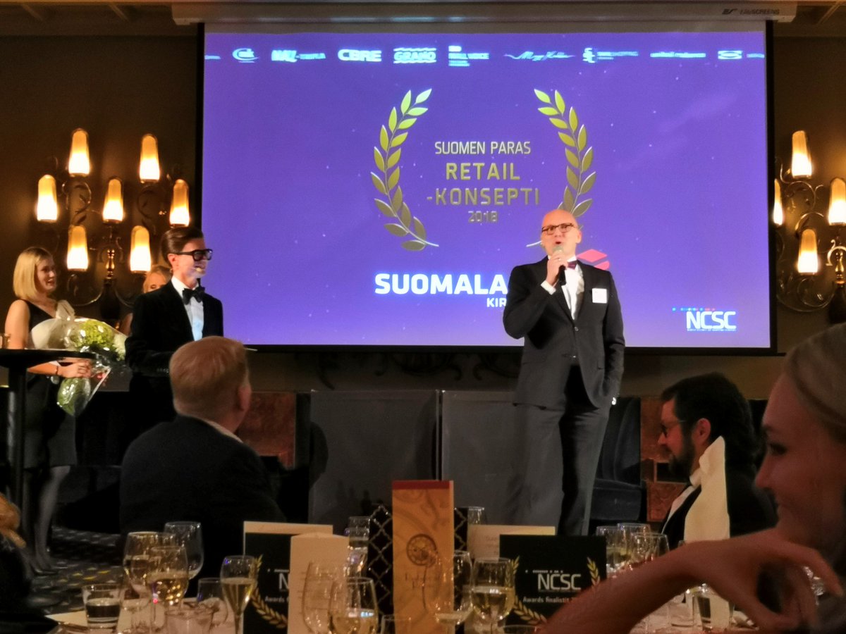 Onnittelut #Suomalainen! Vuoden retail-konsepti 2018. #ncscfinland #ncsc <a href="/SuomalainenCom/">Suomalainen Kirjakauppa</a>