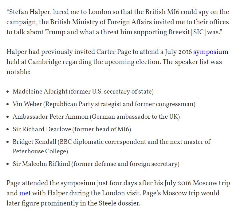 17. He was also speaking at the Cambridge event that Dearlove's associate Stephan Halper lured  @carterwpage to in July 2016. Also attended by Vin Weber, Manafort's primary lobbyist for passing dictators' cash to Swamp Republicans.