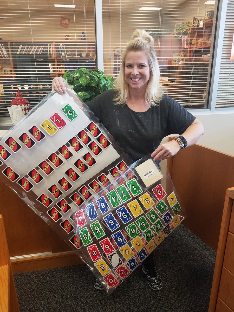 AmandaCresse's tweet photo. The Uno cards are almost ready to go back out! Cleaned &amp; Laminated! Thanks Mrs. Cubley! #ReadDHS https://t.co/HTH5tnNUrA