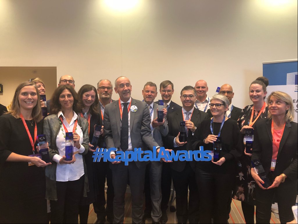 Delighted to recognize the merits of #iCapitalAwards 2018 finalists at #EURegionsWeek. 

#Aarhus, #Athens, #Antwerp, #Bristol, #Hamburg, #Gothenburg, #Leuven, #Lisbon, #Madrid, #Toulouse, #Umea &amp; #Vienna = 🇪🇺's leading urban innovators, enabling wide participation w/ great impact