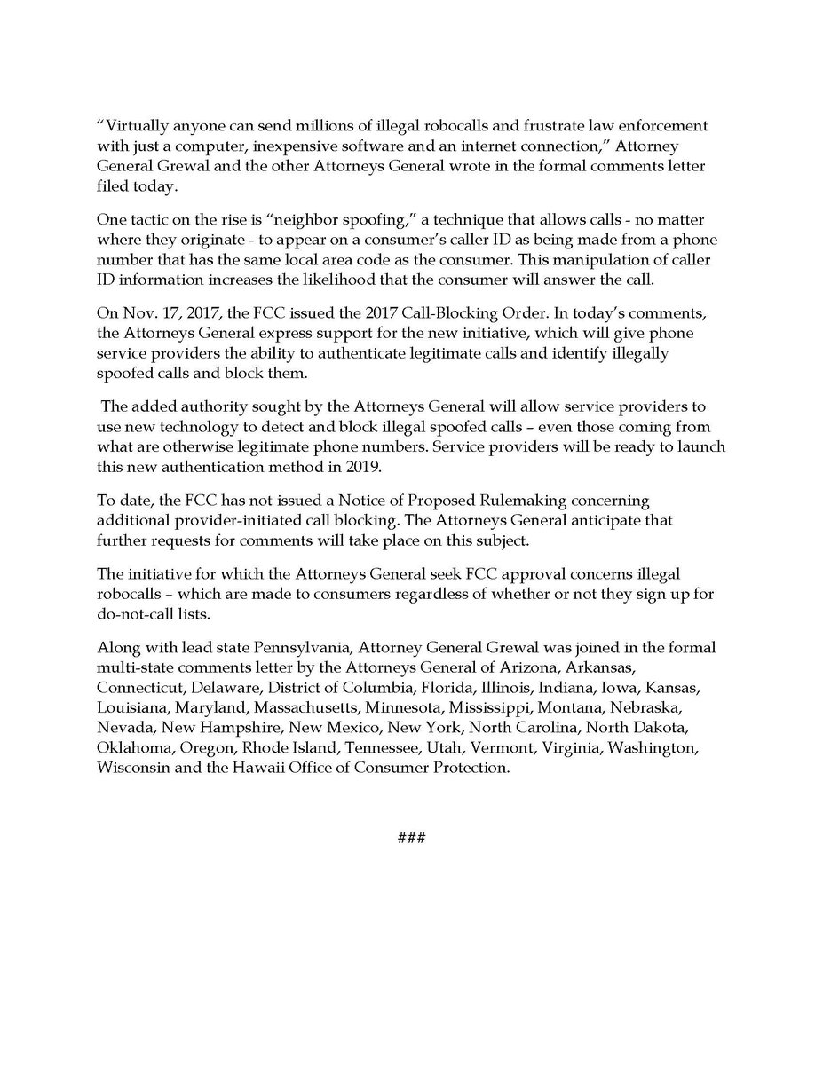 Ever answer the phone because it looked like the caller had a phone number similar to yours -- only to discover that it was a telemarketer? It’s a trick known as “neighbor spoofing.” We hate it too. Today, we’re asking the FCC to crack down, with <a href="/JoshShapiroPA/">Josh Shapiro</a> &amp; 33 AGs: