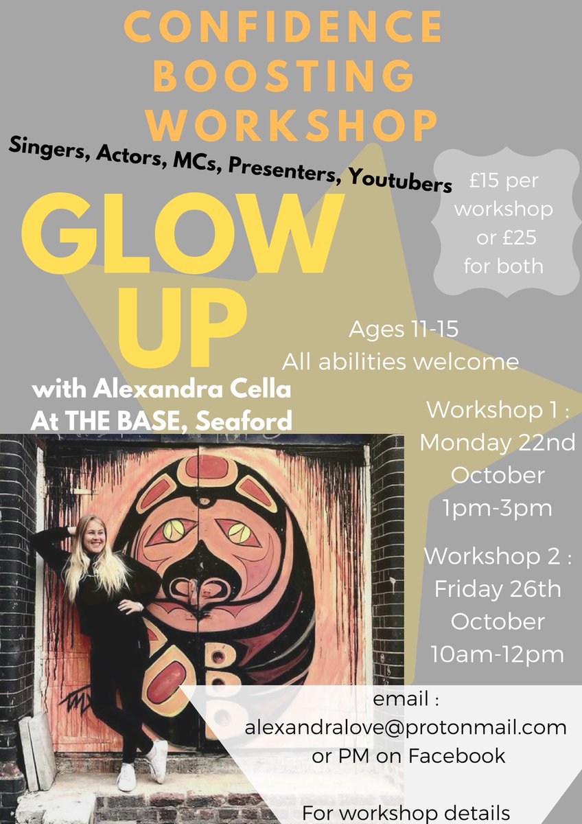 sunsetsoulsissy's tweet photo. SO EXCITING! Half Term is approaching... know any budding singers, MCs, rappers, presenters, actors, poets, performers, you tubers ?? Send them my way and let's have some fun creating and raising our voices! #seaford #peacehaven #newhaven #denton #saltdean https://t.co/3Mvx0zAKLY