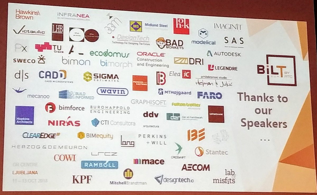 theBIMsider's tweet photo. Another @BILTevent and another amazing group of speakers and companies that the speakers are from for the #BILTEUR 2018 can't wait for it to start tomorrow. https://t.co/r1R0IZHAzG