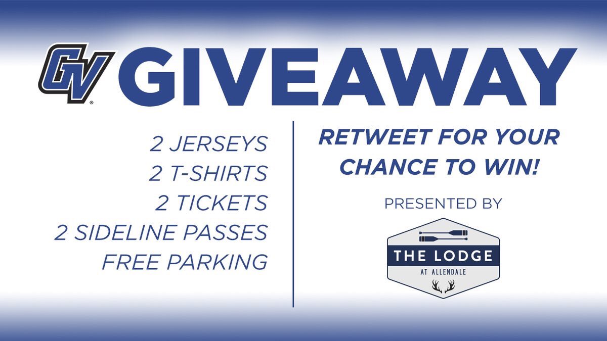 gvsulakers's tweet photo. 🚨GIVEAWAY ALERT🚨
Want a chance to get tickets to Saturday's game? 
Retweet for your chance to win this prize package:
2 Jerseys 🏈🏈
2 T-Shirts 👕👕
2 Tickets 🎟️🎟️
2 Sideline Passes 🎫🎫
Free Parking 🚗

Courtesy of @LodgeAllendale https://t.co/MPdw4lvuFm