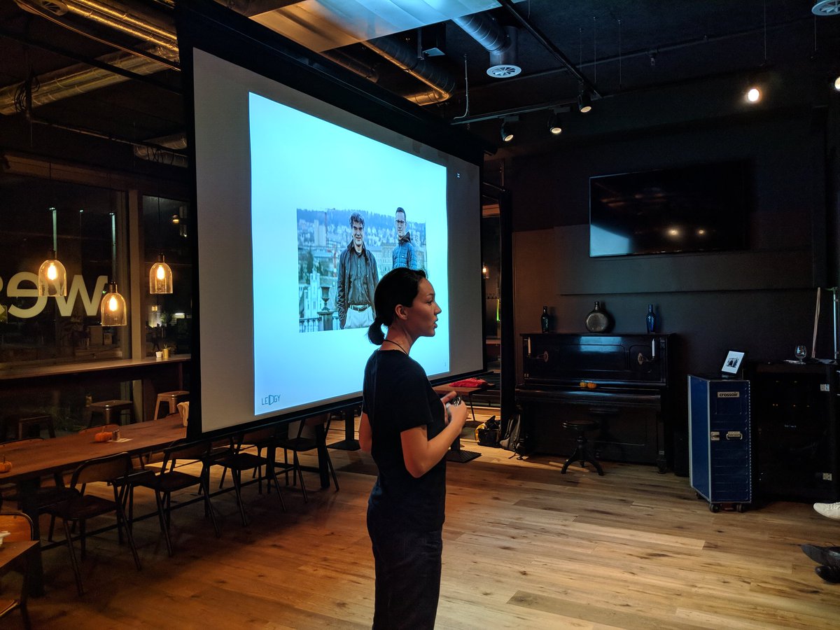 Yoko on stage talking about how <a href="/Ledgy/">Ledgy</a> got started #ProductHuntCH