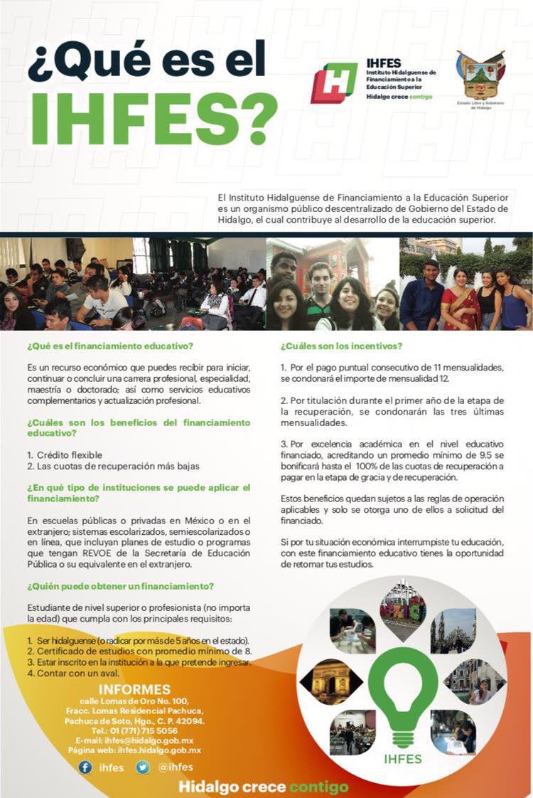 SEGOBHidalgo's tweet photo. ¡No abandones tus estudios superiores, acude al #IHFES si necesitas un financiamiento para seguir estudiando! 👩🏻⚕️👨🏻🏫👩🏻🏭👨🏻🔬👩🏻💻👨🏻⚖️ https://t.co/vnLluHmhYz