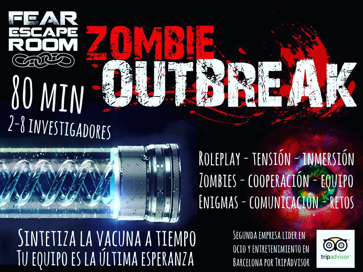FearEscapeRoom's tweet image. Vive una experiencia llena de tensión en Zombie Outbreak de Fear Escspe Room!! #escaperoom #residentevil #zombie #barcelona