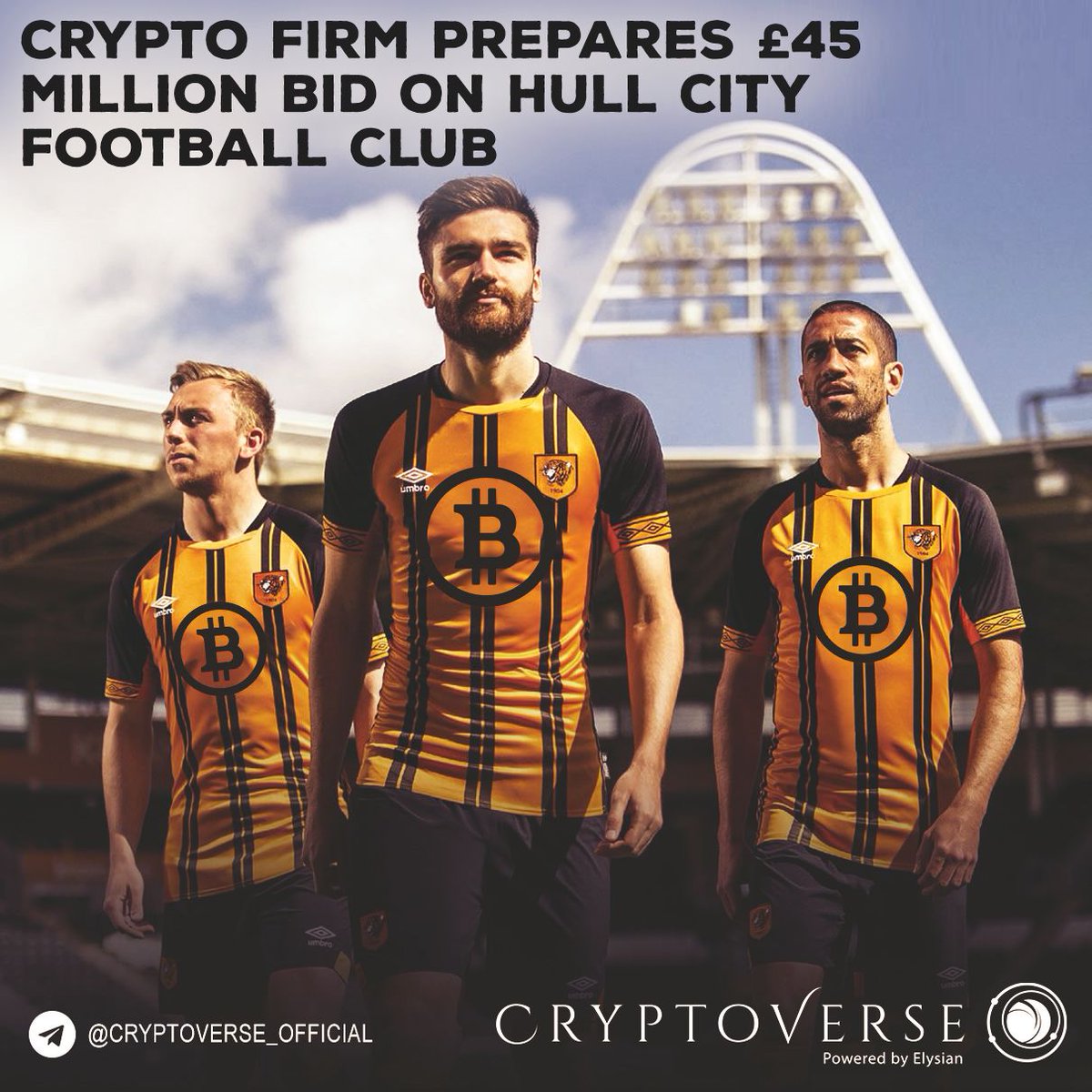 Crypto__Verse's tweet image. Crypto Firm Prepares £45 Million Bid on Hull City Football Club -- buff.ly/2zYzTTs

#SportyCo is backed by the local HCST as well as a consortium of US and UK  investors and are preparing a £45 million ($58.9 million USD) bid to purchase the club

#cryptoverse #cryptolife