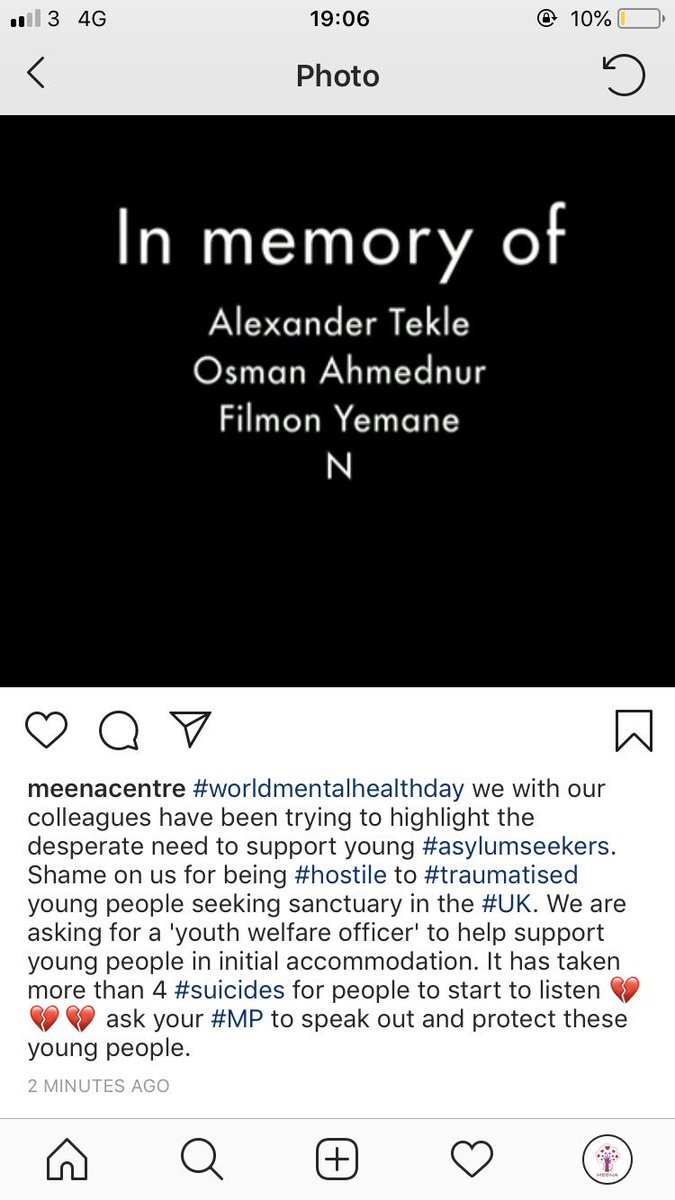 #WorldMentalHealthDay #asylumseekers. We are asking for a 'youth welfare officer' to help support young people in initial accommodation. It has taken more than 4 #suicides for people to start to listen 💔💔💔 ask your #MP to speak out and protect these young people