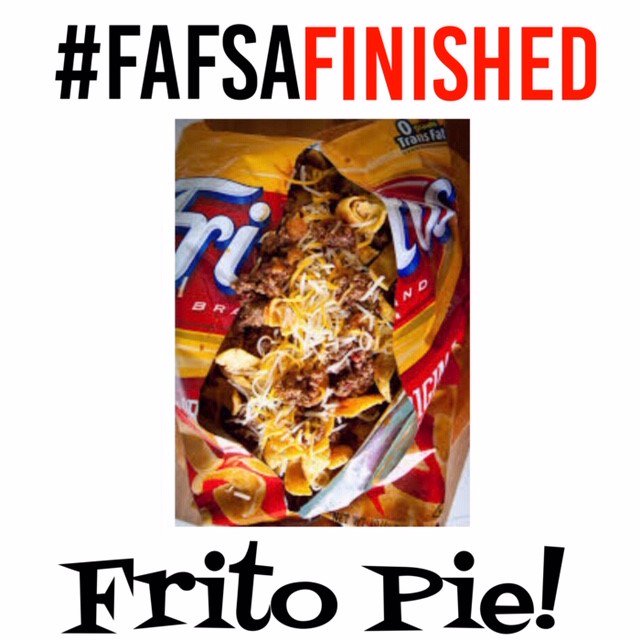ATTN: SENIORS
Do you like FREE FOOD? Are you #FAFSAfinished? If so, come visit the #FAFSAfinished Frito Pie Booth (AKA Counselors booth) tomorrow at the HOCO Carnival - #freefood #fafsafinished #SEN19RSZN
