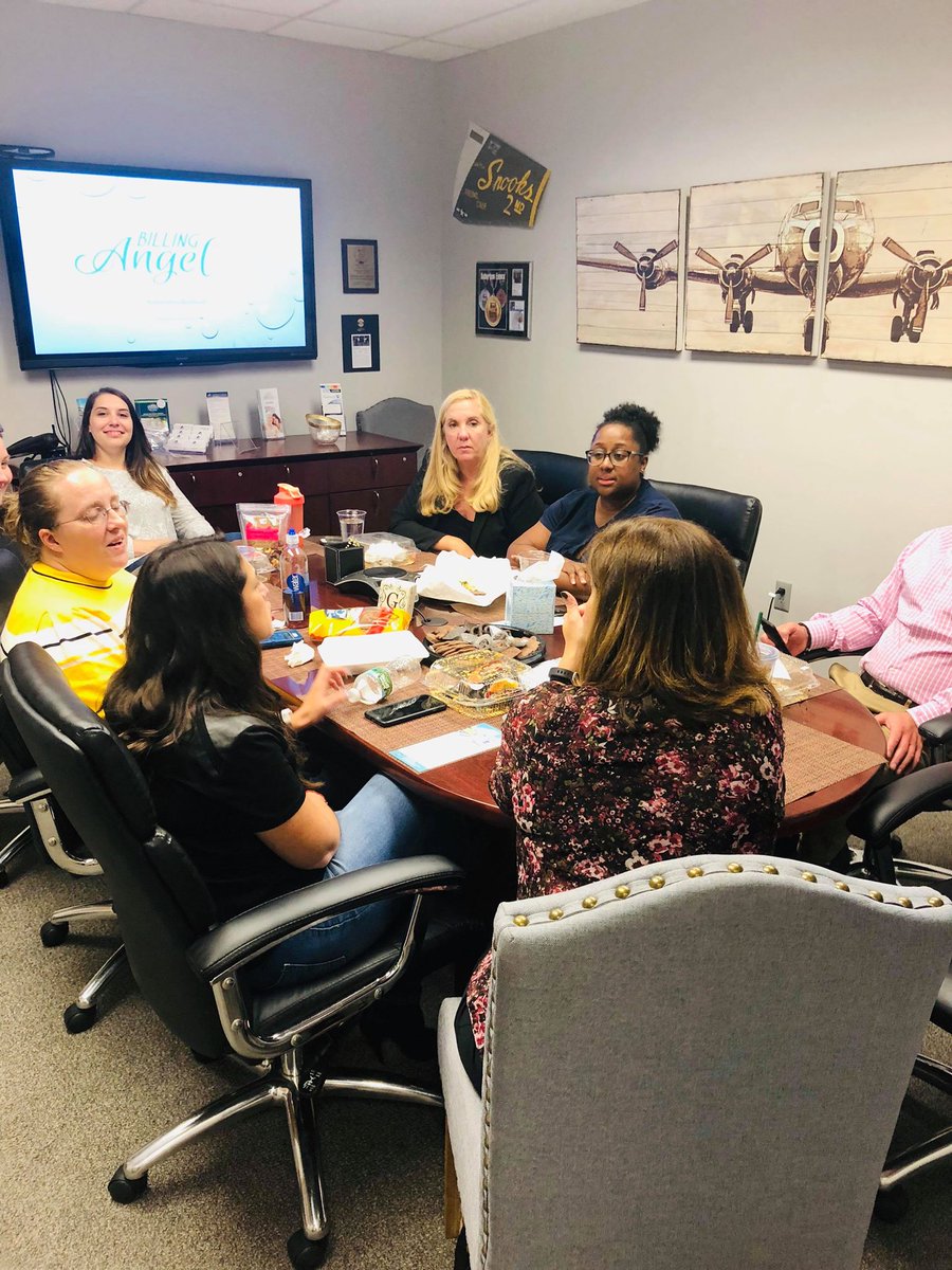 NJElderLawCtr's tweet photo. Billing Angel came in to our office today to explain to us how they advocate for clients on behalf of their bills. They work on facility, hospital, doctor, pharmacy bills for seniors, adults and children. We just love their service! #seniors #billingangel #njelc https://t.co/ouOwLzDIys