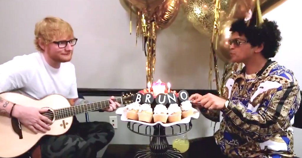 Bruno Mars Celebrated His Birthday By \Hiring\ Ed Sheeran  