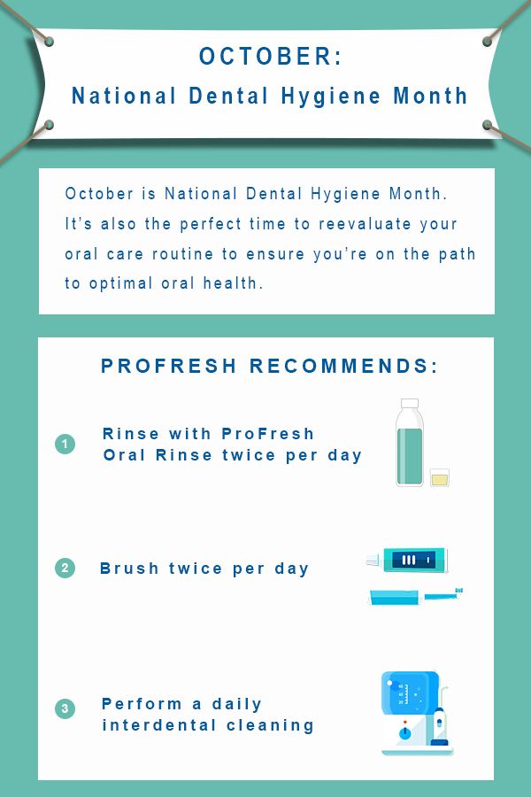 ProFreshBreath's tweet photo. October is National Dental Hygiene Month. Check in on your oral care routine today! https://t.co/btvSd2QsCW
