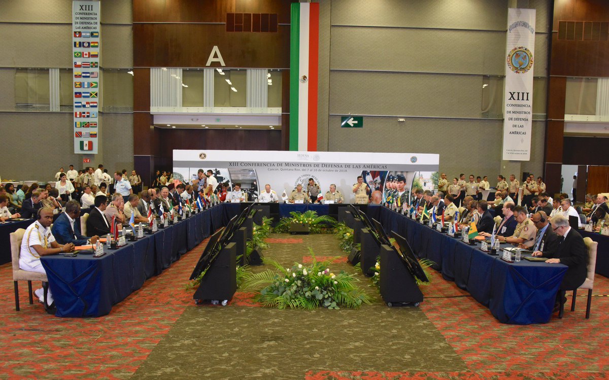 EmbCanMexico's tweet photo. La Declaración de Cancún fue adoptada el 9 de octubre por los socios hemisféricos en la Conferencia de Ministros de Defensa de las Américas. https://t.co/xlltqEI3qU