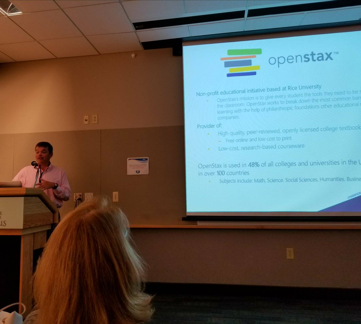 OpenStax's tweet image. David Harris @OERDavidHarris is discussing sustainability models for #OER with our allies at @Lyryx #OpenEd18