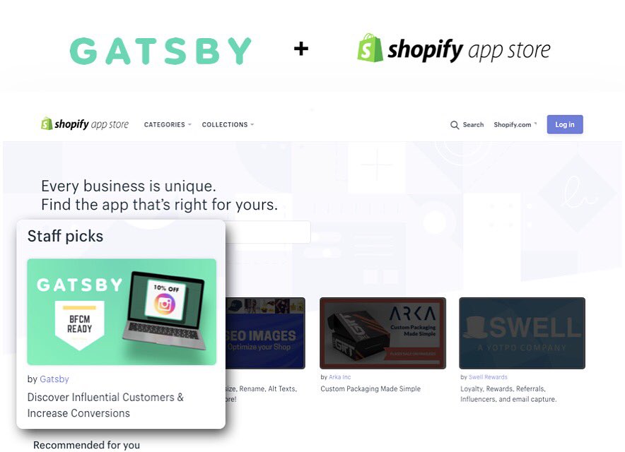 Honored to have our app recognized today as a <a href="/Shopify/">Shopify</a> Staff Pick! If you haven’t tried it yet, we're offering a 7-day free trial &amp; exclusive #Shopify Starter Plan. It only takes about 5 minutes to set up. Try it now: bit.ly/22KIj7S