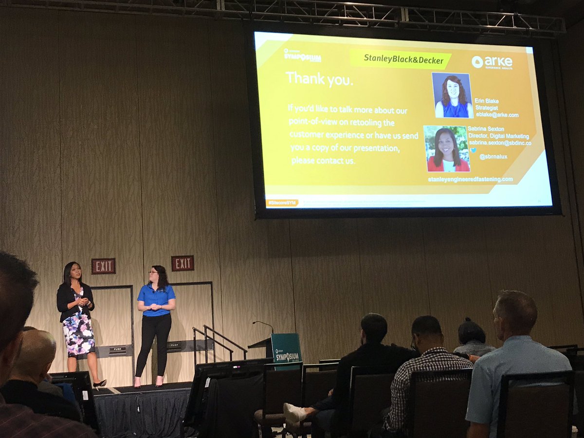 petrelgner's tweet photo. Inspiring #SitecoreSYM presentation about digital transformation done by beautiful and smart #WomenInDigital Sabrina and Erin. Thx! @sbrnalux @ArkeSystems @Sitecore https://t.co/6rWLawzRjA