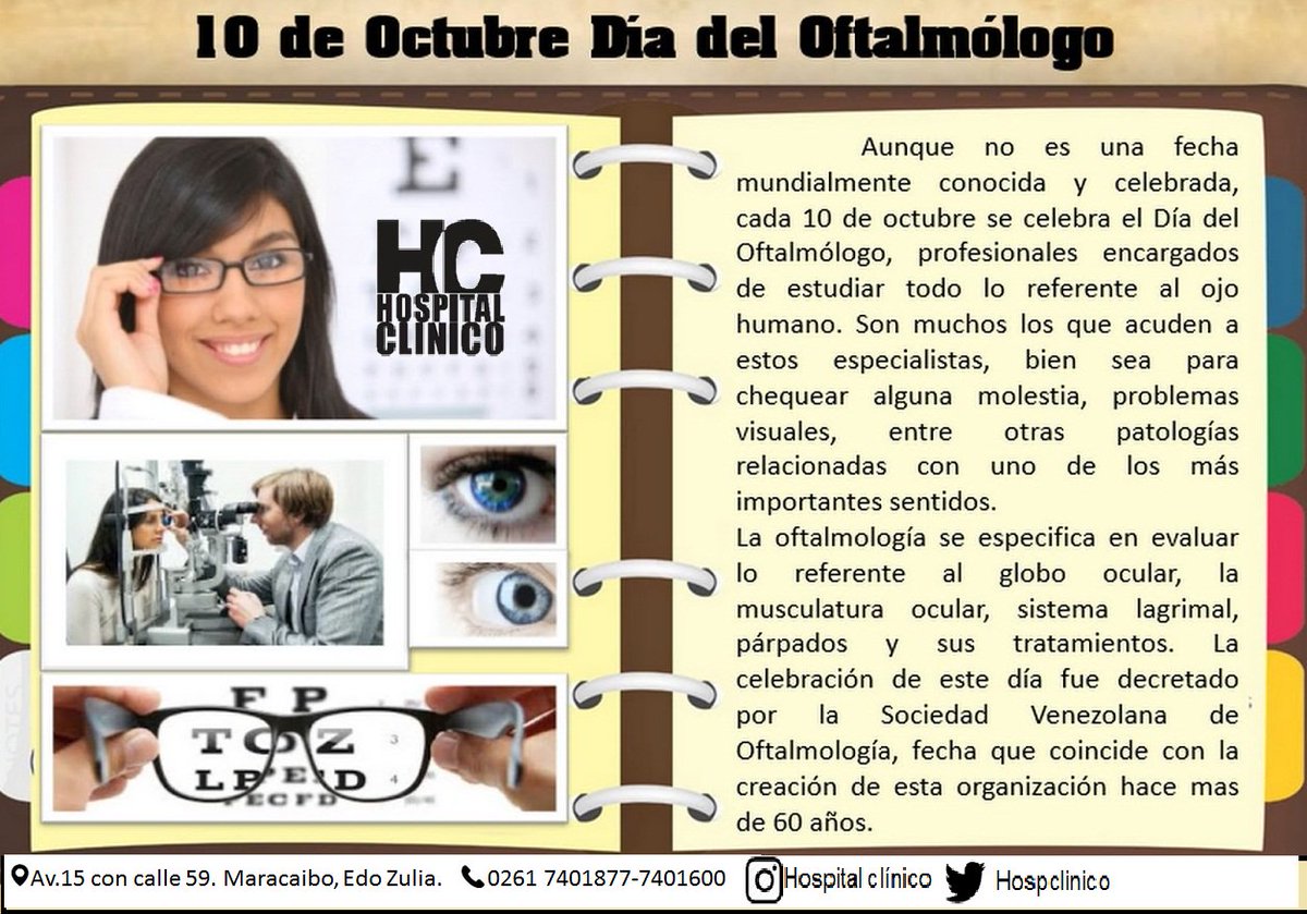 Hoy celebramos el día del Oftalmólogo y queremos felicitar a todos los especialista en esta área y especialmente a nuestros doctores por cumplir esta ardua labor para el cuidado de nuestros clientes.🤓🥳