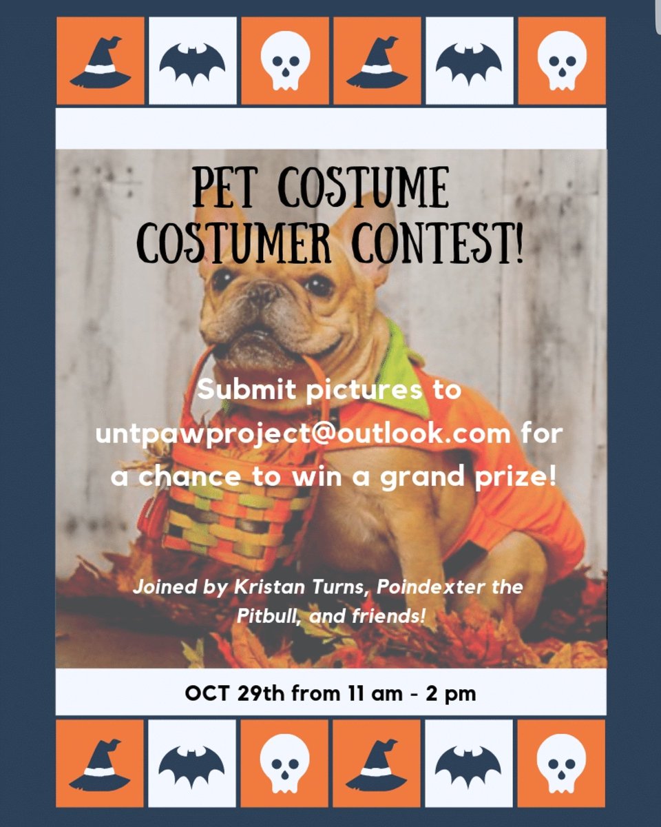 The Paw Project (@untpawproject) on Twitter photo Love dressing up your pets? Think your best friend is the cutest? Enter our pet costume contest and have a chance at our grand prize!
Submit entries to untpawproject@outlook.com Love dressing up your pets? Think your best friend is the cutest? Enter our pet costume contest and have a chance at our grand prize!
Submit entries to untpawproject@outlook.com