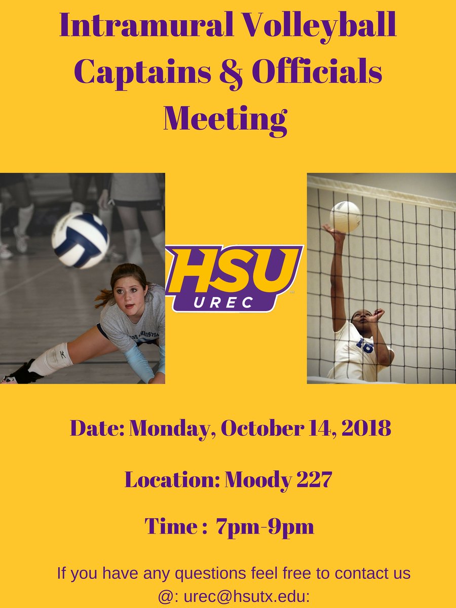 HSUTX_UREC's tweet photo. ❗️❗️❗️Get your Volleyball Team Rosters Ready ❗️❗️❗️

👉🏽 Need to get signed up on IMLeagues? | https://t.co/yw7wQwD36f

👉🏽Already Signed Up? |  Create Your Team 🤷🏽‍♀️

👉🏽Need HELP? | Contact us @ urec@hsutx.edu

🏐Retweet this for a chance to win a UREC Shirt 🏐 https://t.co/TwzjmTWQyV