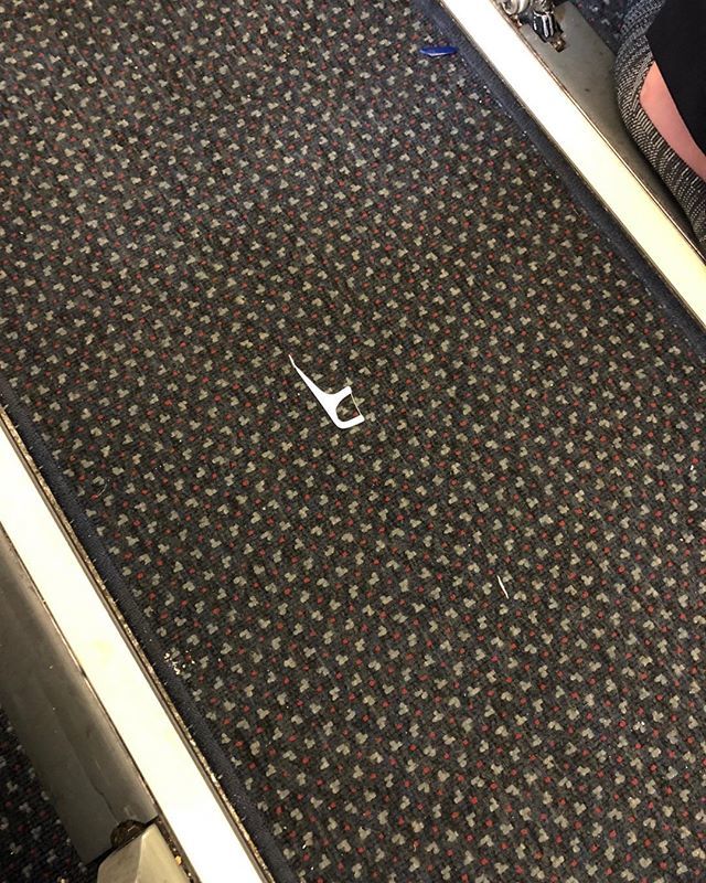 Boarding a plane out of LGA. This is right next to me on the floor. I’m not picking it up. Neither is anyone else.