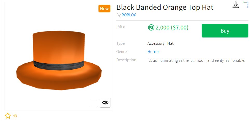 Teh On Twitter U Guys Better Rt So People Dont Buy The Copied Versions - roblox orange banded top hat