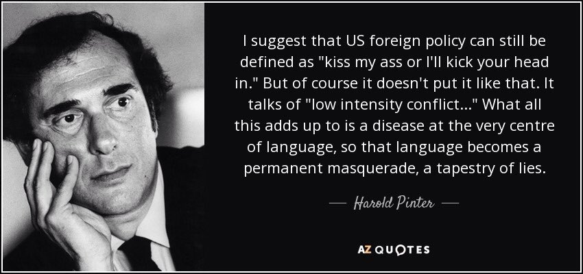 Happy birthday, playwright Harold Pinter. 