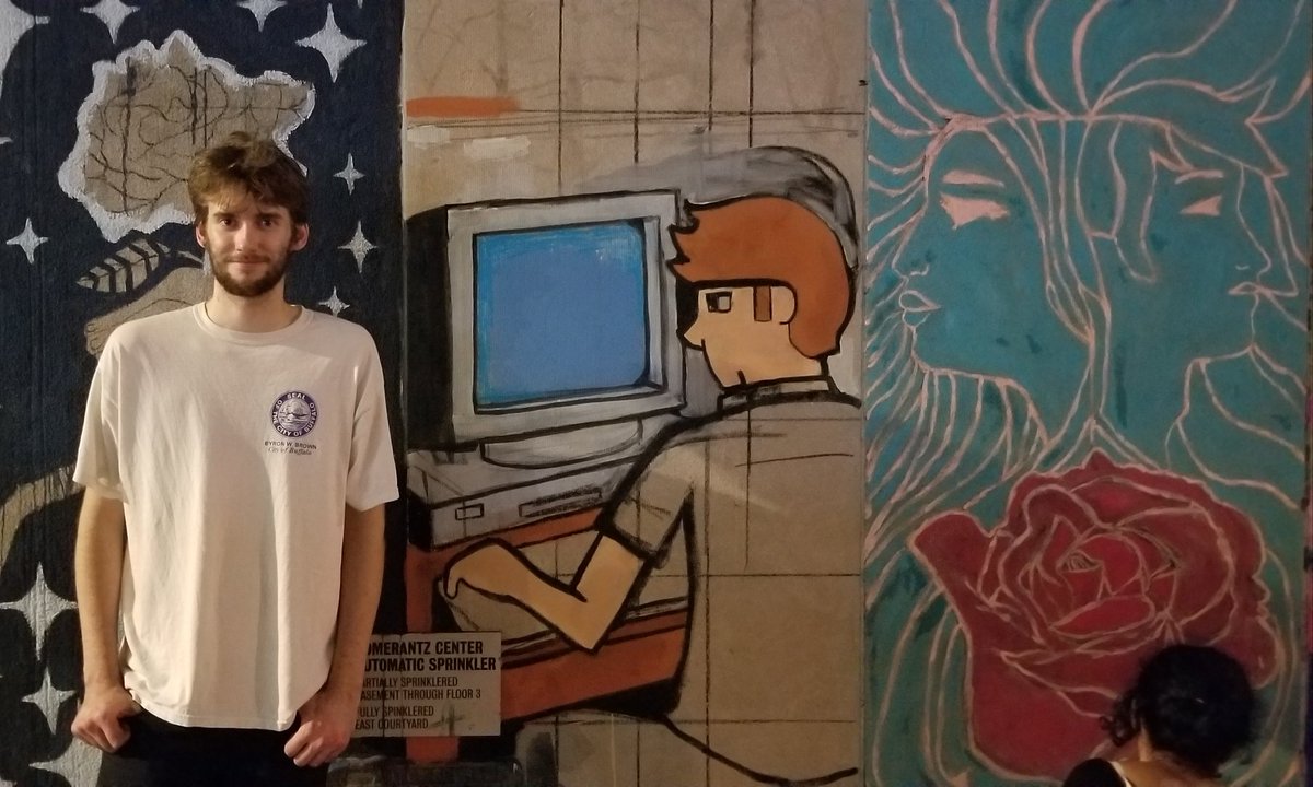 FIT_artdesign's tweet photo. Jake Morse's #ChalkFIT "There's going to be an error message on his computer and he's going to have thick glasses. In the #Blipper app you'll see he's playing #Pong" https://t.co/AxeTt3SwmO