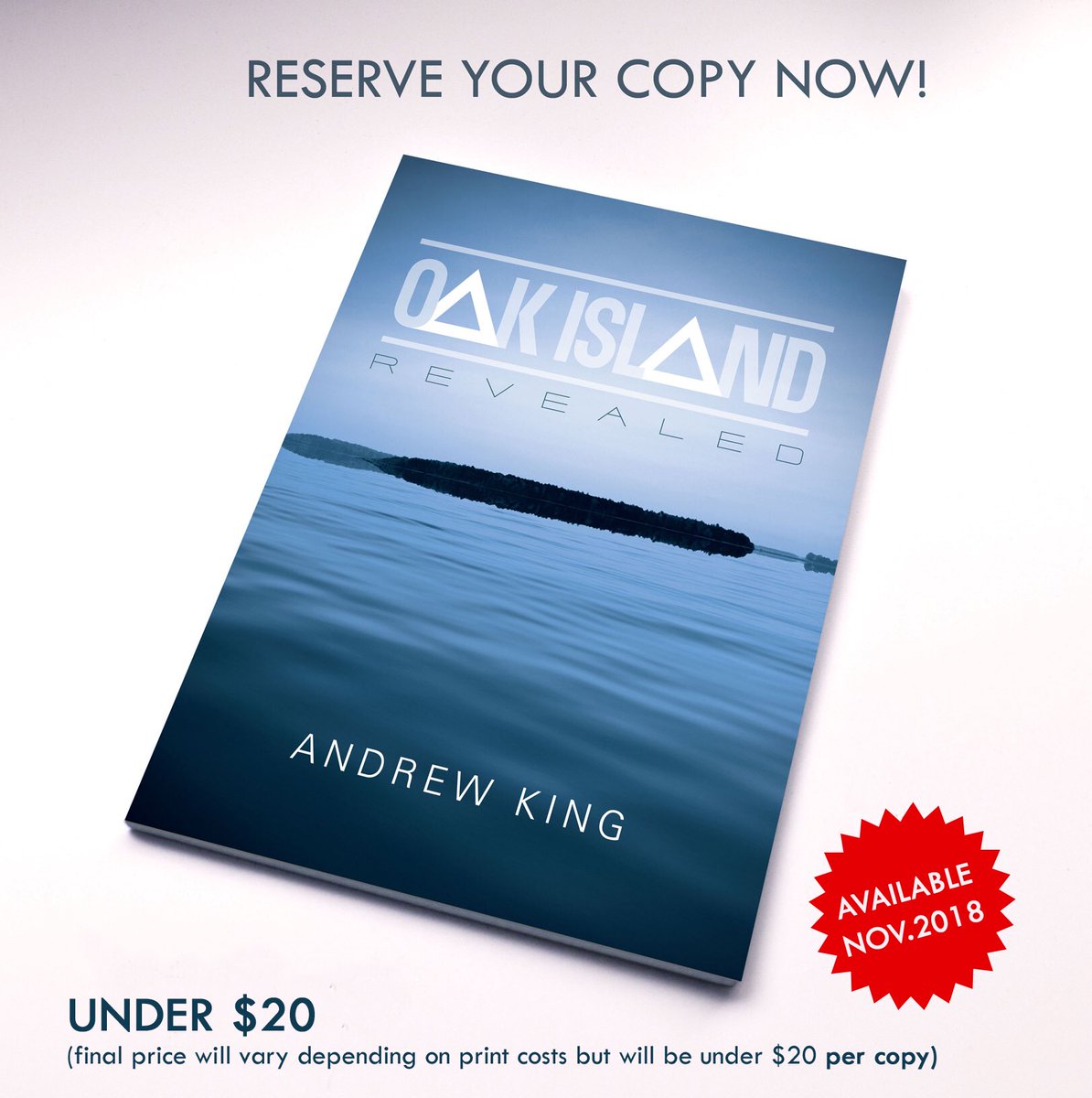 OakIslandSecret's tweet photo. Off to the printers today! 

Reserve an advance copy of OAK ISLAND REVEALED and learn about a new theory for an old mystery... 

Follow for updates! 
#OakIsland #OakIslandRevealed 
https://t.co/3ZCDRJA5bI https://t.co/AQQdqjorlH