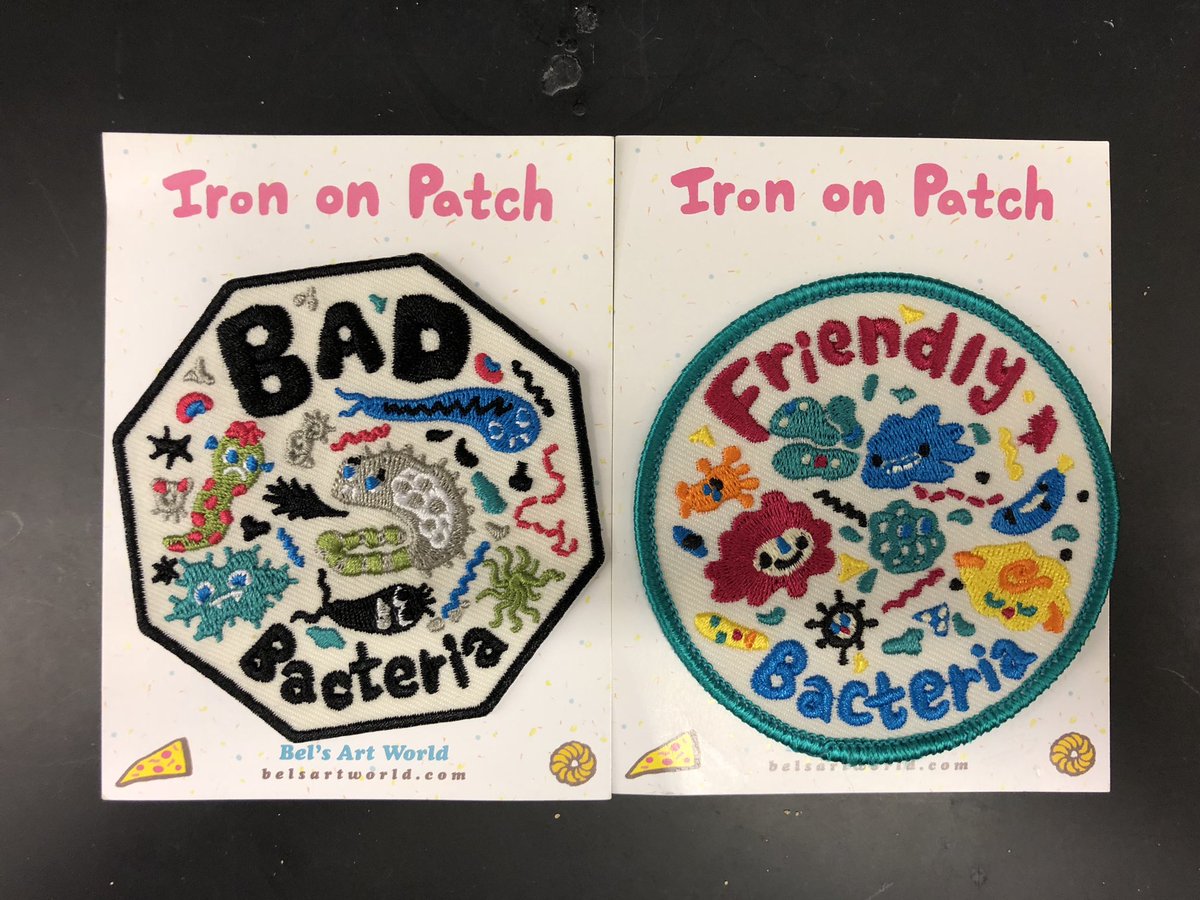 markowenmartin's tweet photo. Patches for my lab coat. Sadly, there is no #MehMicrobe to balance the #AngelMicrobe abs #DevilMicrobe #MicrobialPR. @univpugetsound @ASMicrobiology https://t.co/RHM1z41TFI