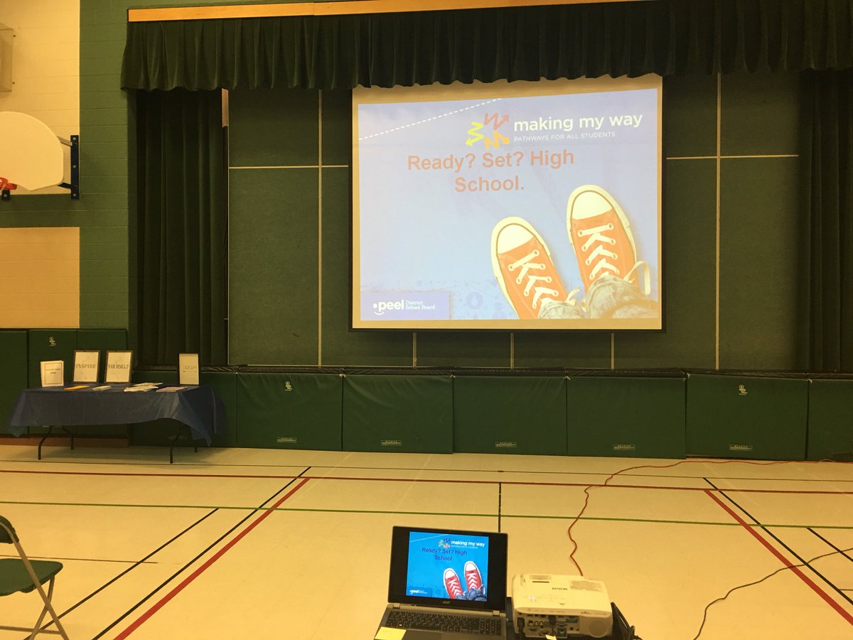 Ms_Haque5's tweet photo. Ready? Set? High School! A great turn out at our Gr. 8 information night. Thank you @chinguacousyss for coming out and meeting your future Thunder Stars @Amanda_Carrol @CalderstoneMS @PeelSchools #WeInspire #thatshowThunderrolls https://t.co/pv5isb79Bc