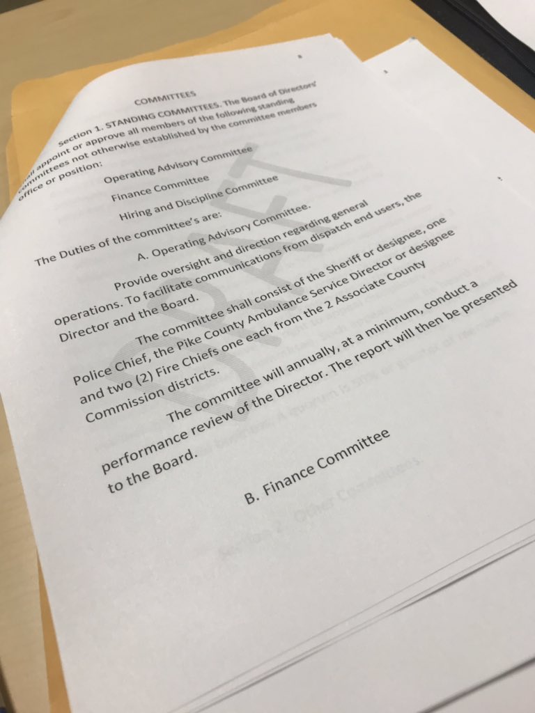 EthanColbert's tweet photo. The interim Pike County 911 Board have moved forward to hire the county’s first 911 Director of Operations since the August 2017 election, when Pike County voters overwhelming approved Prop. 911 creating a 9/16 of one per cent sales tax in the county. https://t.co/36gGQekkL5