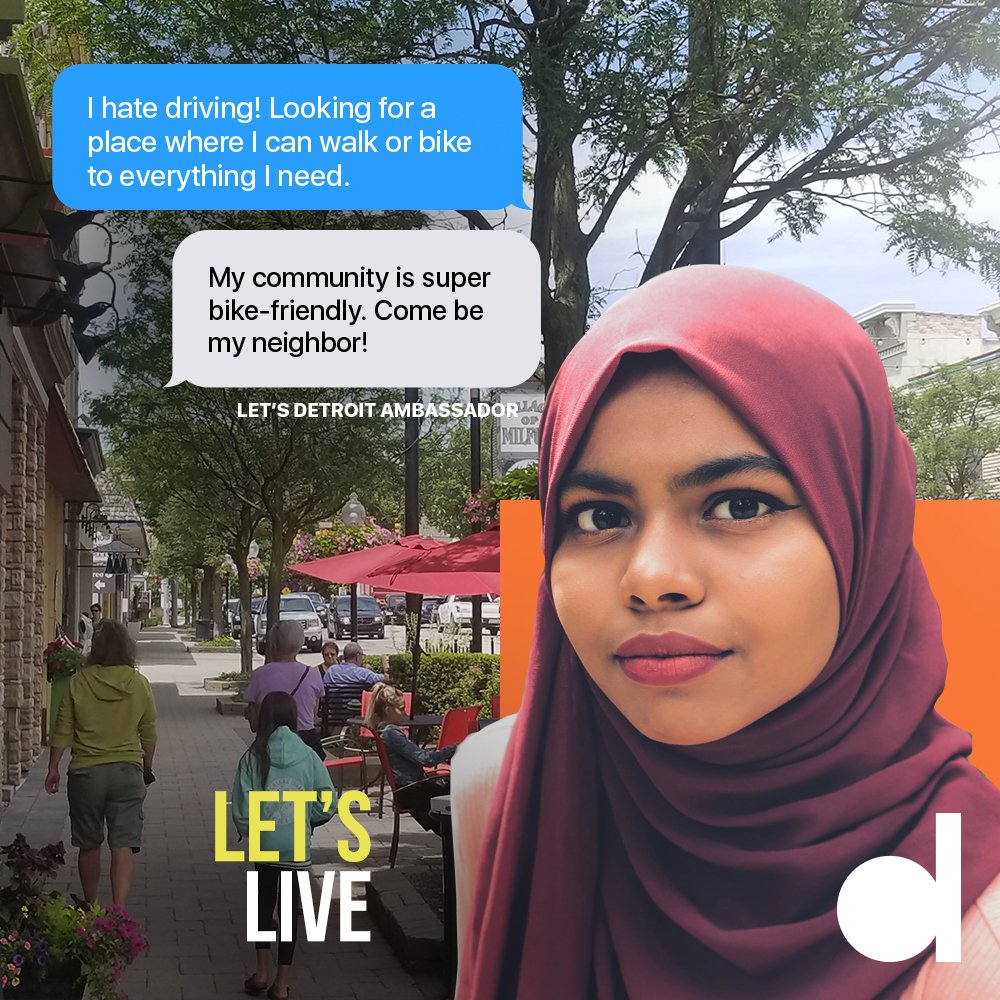 LetsDET's tweet photo. Text a Detroiter is the perfect way to get the inside scoop on places in Detroit! For #MobilityWeekDetroit ask about what communities are walkable, have safe bike routes, are accessible via transit, or even how to ride an e-scooter: https://t.co/udt84gblMh #LetsDetroit https://t.co/ZA4uy7SwEY