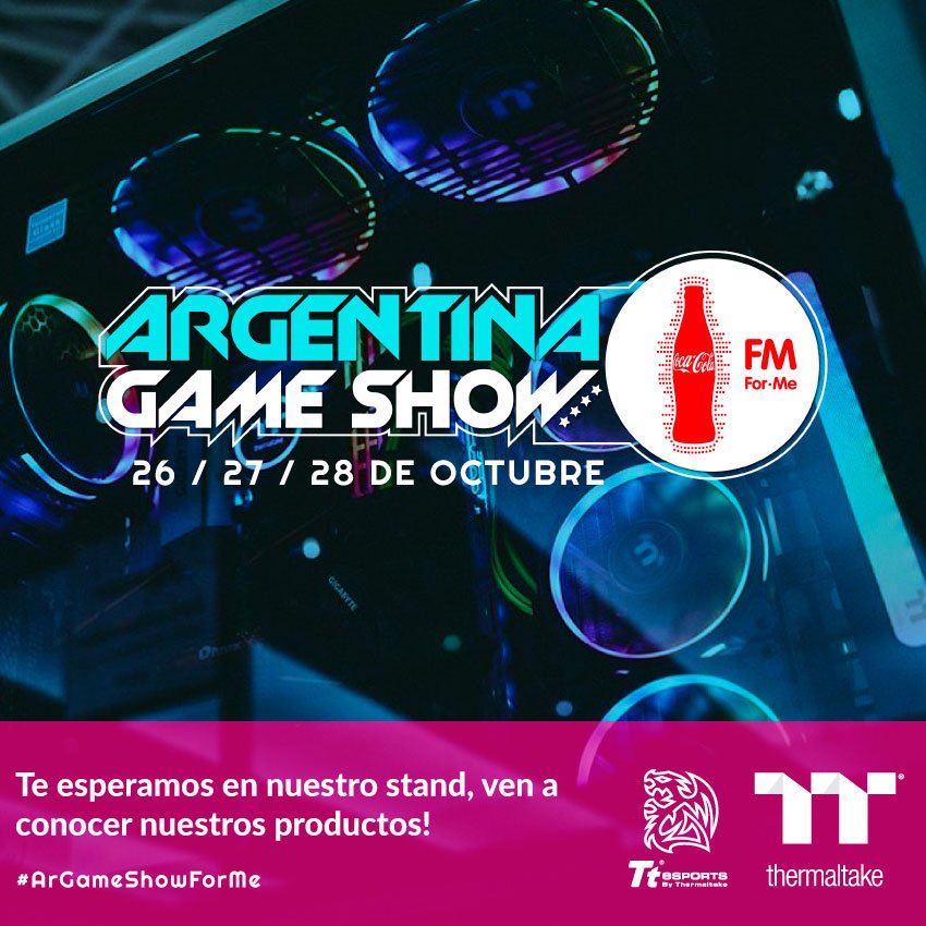 thermalatino's tweet photo. Estaremos en la @ArGameShow con nuestro stand el 26 - 27 - 28 de Octubre, podrás conocer nuestra amplia gama de productos, habrá sorteos, cosplayers y mas! No te lo pierdas!
.
.
.
.
#ArGameShowForMe #gaming #pc #tech #gamer #pcbuild #awesomesetup https://t.co/qIJIy2XJ88