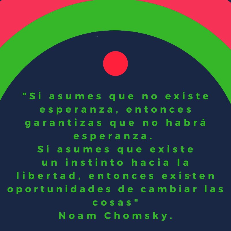 manposga's tweet photo. Hoy comparto esta frase de #NoamChomsky que acabo de descubrir y que me ha gustado mucho por ser #MotivationalQuotes Espero que os lleve a una esperanzadora reflexión 😊 #desarrollopersonal #emociones #sentimientos #vida #Esperanza #BuenasNoches 💤😴 https://t.co/71nfFLruWB