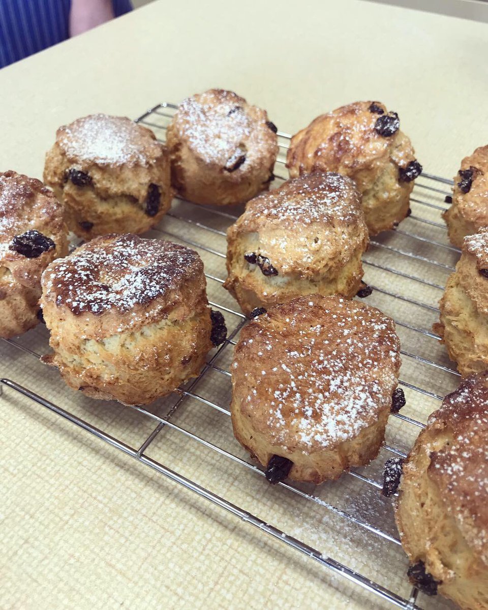#WMHD18 nothing makes me happier than a class listening attentively & creating some fabulous bakes! These fab scones, by my 2nd yrs, are made using natural yoghurt- making them extra light & fluffy. 
Nothing nicer than a fresh scone & a cup of tea to de-stress...☺️ #HomeEc