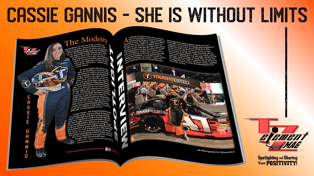 📢What #POSITIVE message does Pro #RaceCarDriver @CassieGannis have for those struggling with #socialacceptance and/or #lowselfesteem? Read her #interview in the #October2018 issue of our #magazine at TZelementMAG.com | #PositiveVibes #Interviews #Motivation #Inspiration